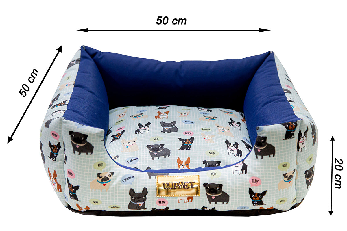 Kit Enxoval Luxo para Cachorro 100% Impermeavel Luvén- Azul Cachorrinho M