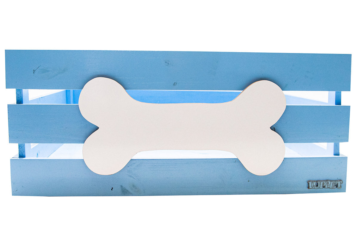 Caixa Organizadora Pet Luvén- Com Madeira Reaproveitada Azul
