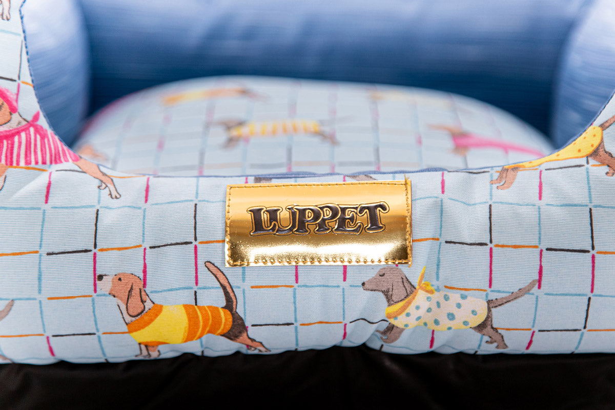 Cama para Cachorro Quadrada Impermeavel Luvén- Azul Pets Tamanho M