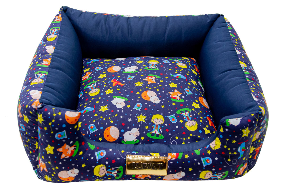 Cama Quadrada para Cachorro ou Gato Luvén- Luxo Pequeno Príncipe Tamanho:G
