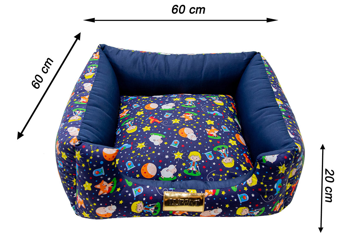 Cama Quadrada para Cachorro ou Gato Luvén- Luxo Pequeno Príncipe Tamanho:G